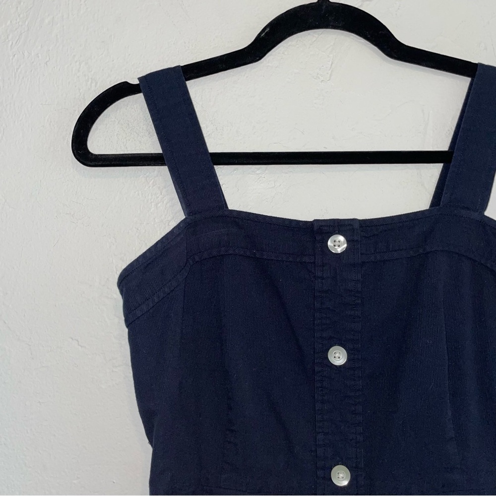 Everlane Cotton Weave Button-Down Ribbed Tank Midi Dress - Picture 4 of 6